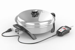 12 in. (30.5cm) Stainless Steel Electric Oil Core Skillet with Cover