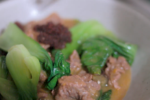 Filipino beef Kare Kare cooked in Saladmaster cookware.